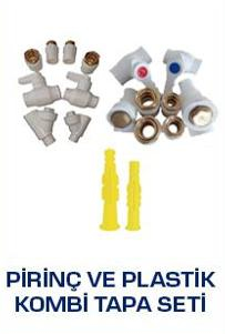 Pirinç ve Plastik Kombi Tapa Seti